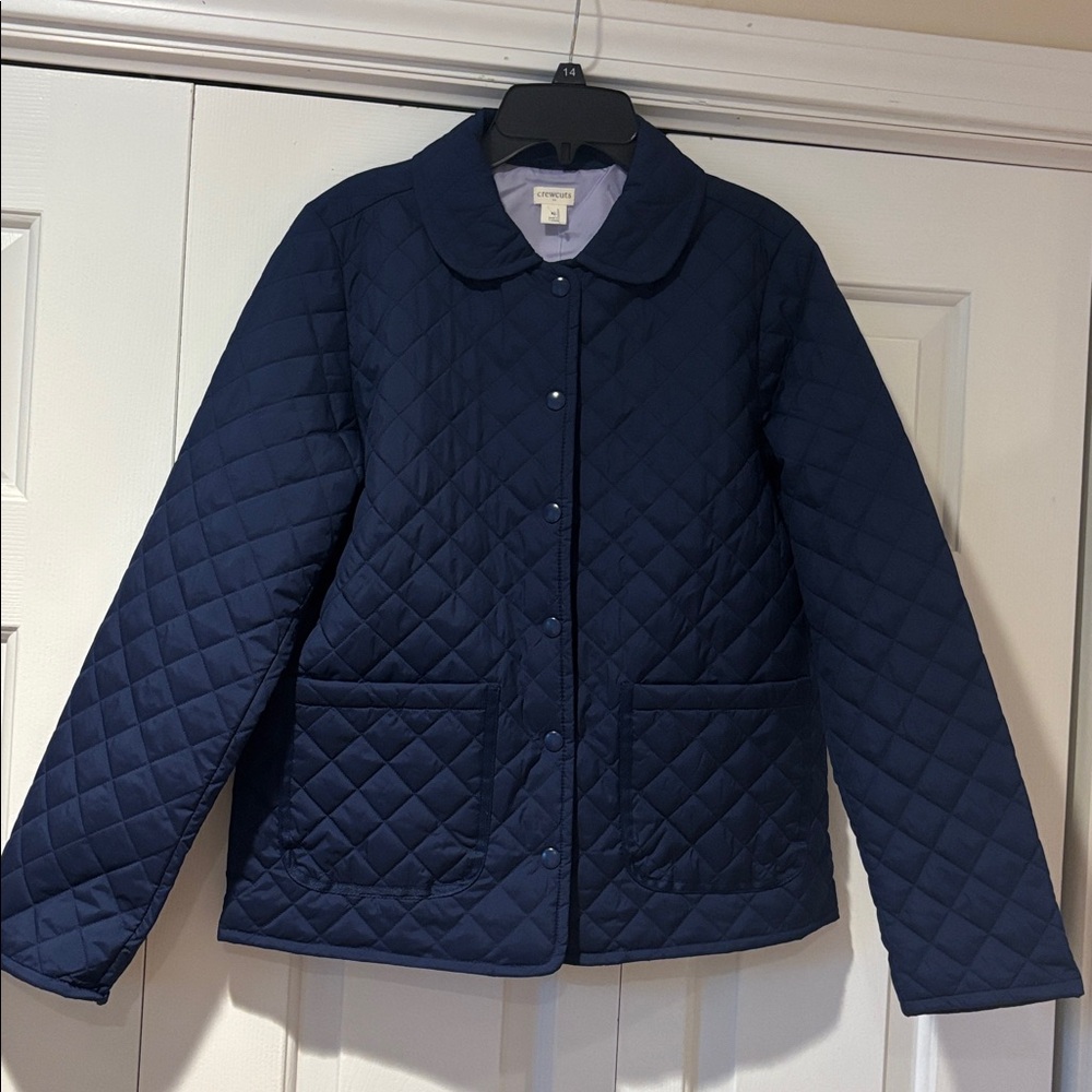 NWT J. Crew Crewcuts Navy Girls' Quilted Barn Jacket XL - Picture 3 of 9